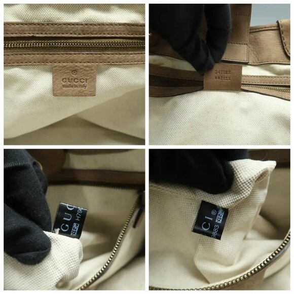 GUCCI Brown Cloth Tote 489-061825 - Picture 11 of 12